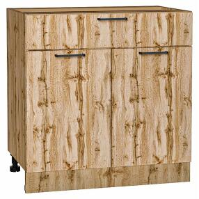 Шкаф нижний с 2-мя дверцами и ящиком Флэт Wotan Oak 2S/Дуб Вотан 816*800*478