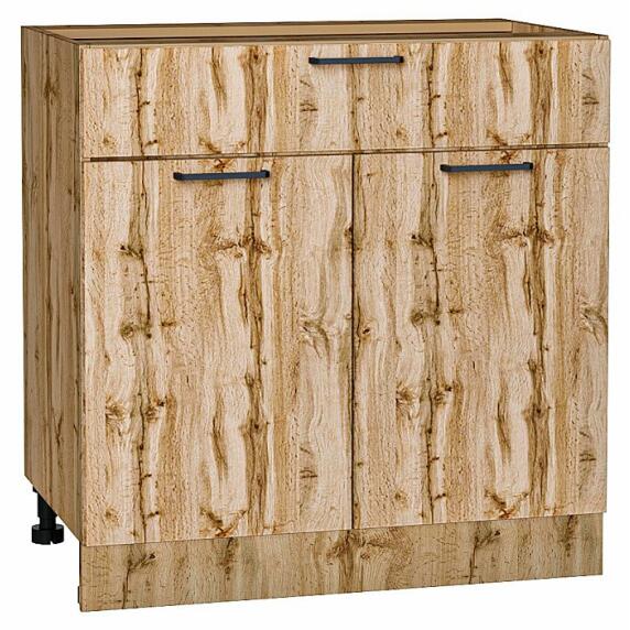 Шкаф нижний с 2-мя дверцами и ящиком Флэт Wotan Oak 2S/Дуб Вотан 816*800*478