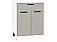 Шкаф нижний с 2-мя дверцами и ящиком Фрейм Clay Silk/Белый 816*600*484