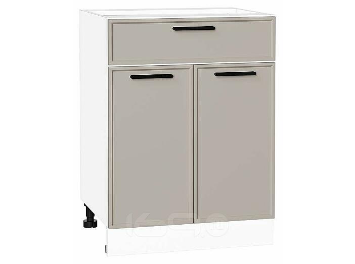 Шкаф нижний с 2-мя дверцами и ящиком Фрейм Clay Silk/Белый 816*600*484