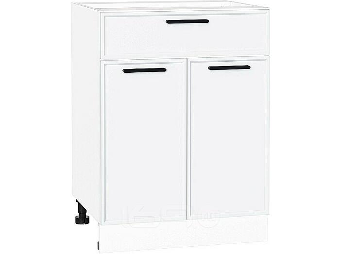Шкаф нижний с 2-мя дверцами и ящиком Фрейм White Silk/Белый 816*600*484