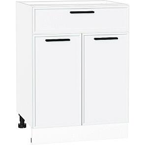 Шкаф нижний с 2-мя дверцами и ящиком Фрейм White Silk/Белый 816*600*484