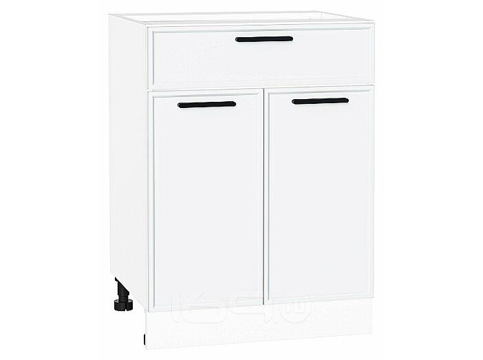 Шкаф нижний с 2-мя дверцами и ящиком Фрейм White Silk/Белый 816*600*484