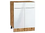 Шкаф нижний с 2-мя дверцами и ящиком Фьюжн Angel Дуб Вотан 816*600*480