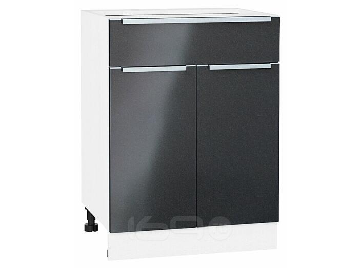 Шкаф нижний с 2-мя дверцами и ящиком Фьюжн Anthracite Белый 816*600*480