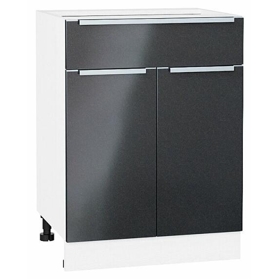 Шкаф нижний с 2-мя дверцами и ящиком Фьюжн Anthracite Белый 816*600*480