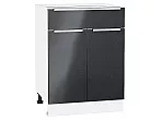Шкаф нижний с 2-мя дверцами и ящиком Фьюжн Anthracite Белый 816*600*480