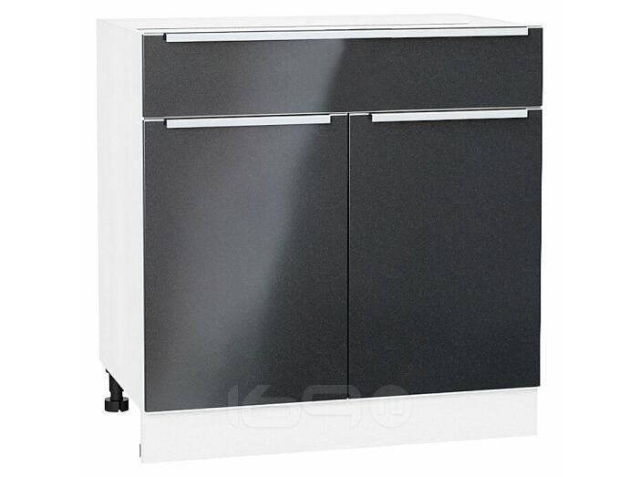 Шкаф нижний с 2-мя дверцами и ящиком Фьюжн Anthracite Белый 816*800*480