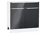 Шкаф нижний с 2-мя дверцами и ящиком Фьюжн Anthracite Белый 816*800*480