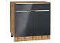 Шкаф нижний с 2-мя дверцами и ящиком Фьюжн Anthracite Дуб Вотан 816*800*480