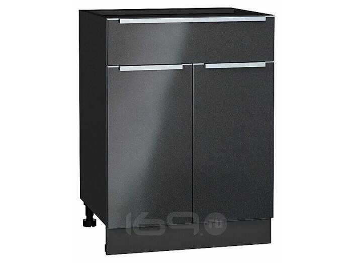 Шкаф нижний с 2-мя дверцами и ящиком Фьюжн Anthracite Graphite 816*600*480