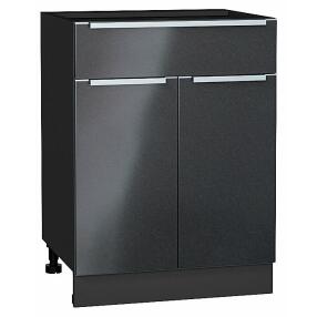 Шкаф нижний с 2-мя дверцами и ящиком Фьюжн Anthracite Graphite 816*600*480