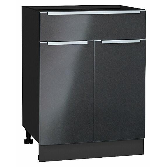 Шкаф нижний с 2-мя дверцами и ящиком Фьюжн Anthracite Graphite 816*600*480