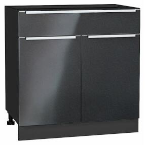 Шкаф нижний с 2-мя дверцами и ящиком Фьюжн Anthracite Graphite 816*800*480