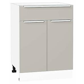 Шкаф нижний с 2-мя дверцами и ящиком Фьюжн Clay Silk/Белый 816*600*480