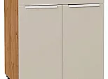 Шкаф нижний с 2-мя дверцами и ящиком Фьюжн Cream Silk/Дуб Вотан 816*600*480