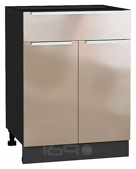 Шкаф нижний с 2-мя дверцами и ящиком Фьюжн Gallant Graphite 816*600*480