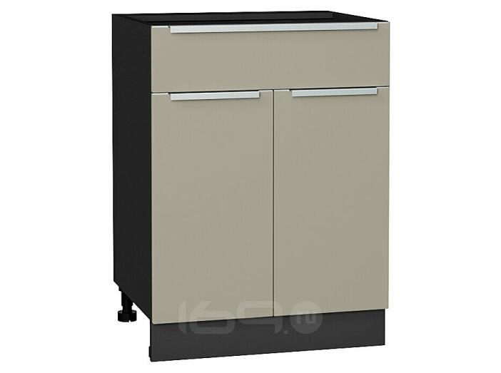 Шкаф нижний с 2-мя дверцами и ящиком Фьюжн Silky Grey Graphite 816*600*480