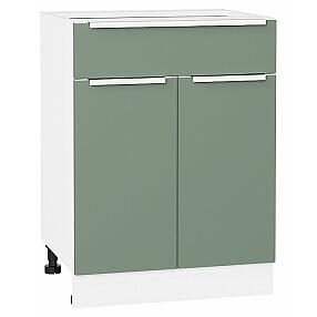 Шкаф нижний с 2-мя дверцами и ящиком Фьюжн Silky Mint Белый 816*600*480