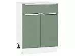 Шкаф нижний с 2-мя дверцами и ящиком Фьюжн Silky Mint Белый 816*600*480