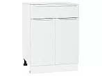 Шкаф нижний с 2-мя дверцами и ящиком Фьюжн Silky White Белый 816*600*480