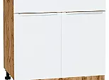 Шкаф нижний с 2-мя дверцами и ящиком Фьюжн Silky White Дуб Вотан 816*800*480