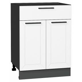 Шкаф нижний с 2-мя дверцами и ящиком Глетчер Айленд Силк Graphite 816*600*478