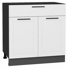 Шкаф нижний с 2-мя дверцами и ящиком Глетчер Гейнсборо Силк Graphite 816*800*478