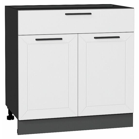 Шкаф нижний с 2-мя дверцами и ящиком Глетчер Гейнсборо Силк Graphite 816*800*478