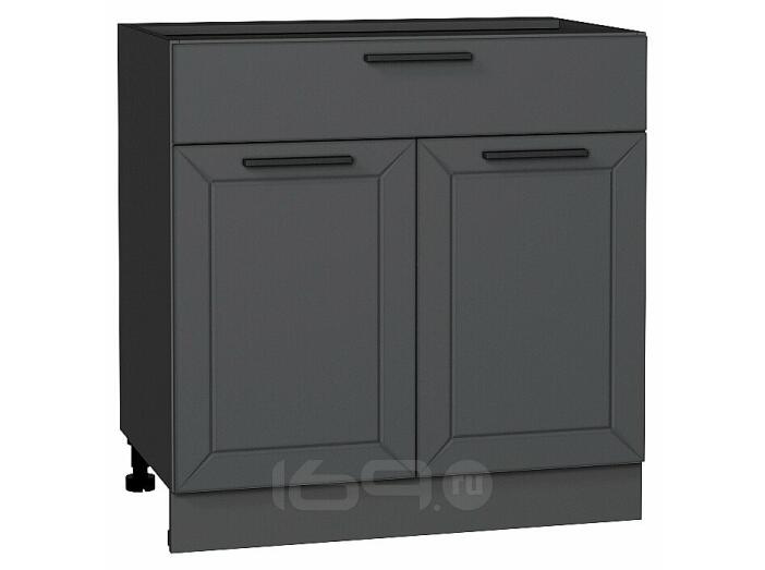 Шкаф нижний с 2-мя дверцами и ящиком Глетчер Маренго Силк Graphite 816*800*478