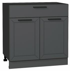 Шкаф нижний с 2-мя дверцами и ящиком Глетчер Маренго Силк Graphite 816*800*478