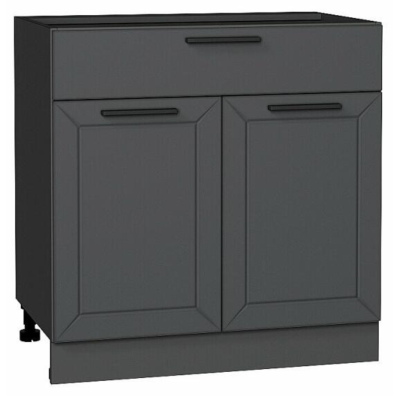 Шкаф нижний с 2-мя дверцами и ящиком Глетчер Маренго Силк Graphite 816*800*478