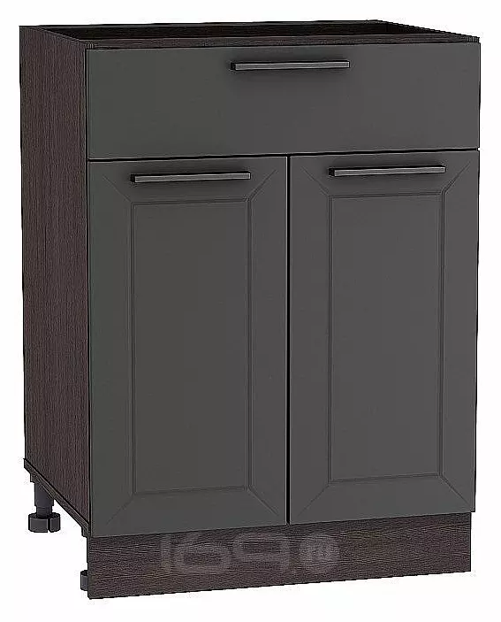Шкаф нижний с 2-мя дверцами и ящиком Глетчер Маренго Силк Graphite 816*600*478
