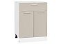 Шкаф нижний с 2-мя дверцами и ящиком Квадро Кашемир/Белый 816*600*481