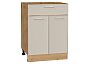 Шкаф нижний с 2-мя дверцами и ящиком Квадро Кашемир/Дуб Вотан 816*600*481