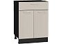 Шкаф нижний с 2-мя дверцами и ящиком Квадро Кашемир/Graphite 816*600*481