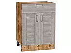 Шкаф нижний с 2-мя дверцами и ящиком Лофт Cappuccino Veralinga Дуб Вотан 816*600*480