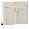Шкаф нижний с 2-мя дверцами и ящиком Лофт Cream Silk/Белый 816*800*480 Шкаф нижний с 2-мя дверцами и ящиком Лофт Cream Silk/Белый 816*800*480