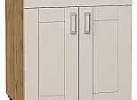 Шкаф нижний с 2-мя дверцами и ящиком Лофт Cream Silk/Дуб Вотан 816*600*480