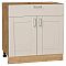 Шкаф нижний с 2-мя дверцами и ящиком Лофт Cream Silk/Дуб Вотан 816*800*480 Шкаф нижний с 2-мя дверцами и ящиком Лофт Cream Silk/Дуб Вотан 816*800*480