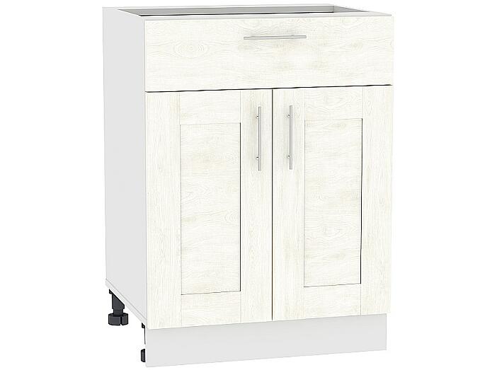 Шкаф нижний с 2-мя дверцами и ящиком Лофт Н 601М Nordic Oak-Белый