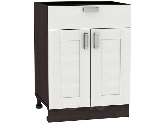 Шкаф нижний с 2-мя дверцами и ящиком Лофт Н 601М Snow Veralinga-Венге