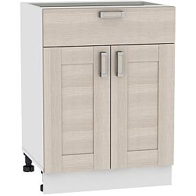 Шкаф нижний с 2-мя дверцами и ящиком Лофт Н 601М Cappuccino Veralinga-Белый