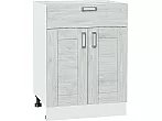Шкаф нижний с 2-мя дверцами и ящиком Лофт Nordic Oak/Белый 816*600*480