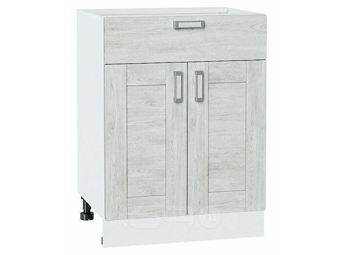 Шкаф нижний с 2-мя дверцами и ящиком Лофт Nordic Oak/Белый 816*600*480