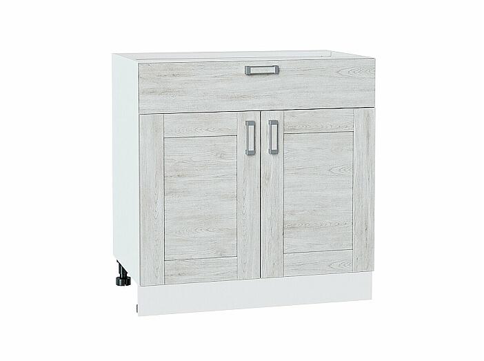 Шкаф нижний с 2-мя дверцами и ящиком Лофт Nordic Oak/Белый 816*800*480