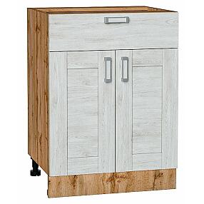Шкаф нижний с 2-мя дверцами и ящиком Лофт Nordic Oak/Дуб Вотан 816*600*480