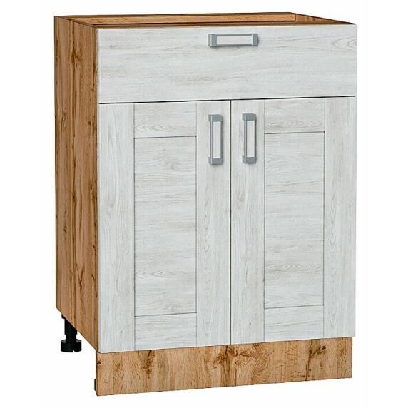 Шкаф нижний с 2-мя дверцами и ящиком Лофт Nordic Oak/Дуб Вотан 816*600*480