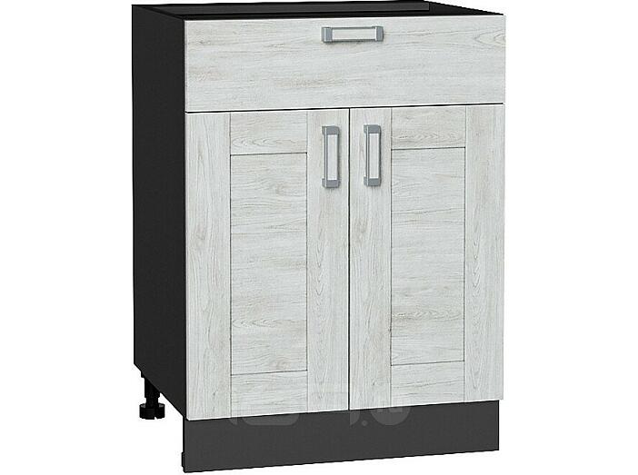 Шкаф нижний с 2-мя дверцами и ящиком Лофт Nordic Oak/Graphite 816*600*480