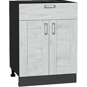 Шкаф нижний с 2-мя дверцами и ящиком Лофт Nordic Oak/Graphite 816*600*480